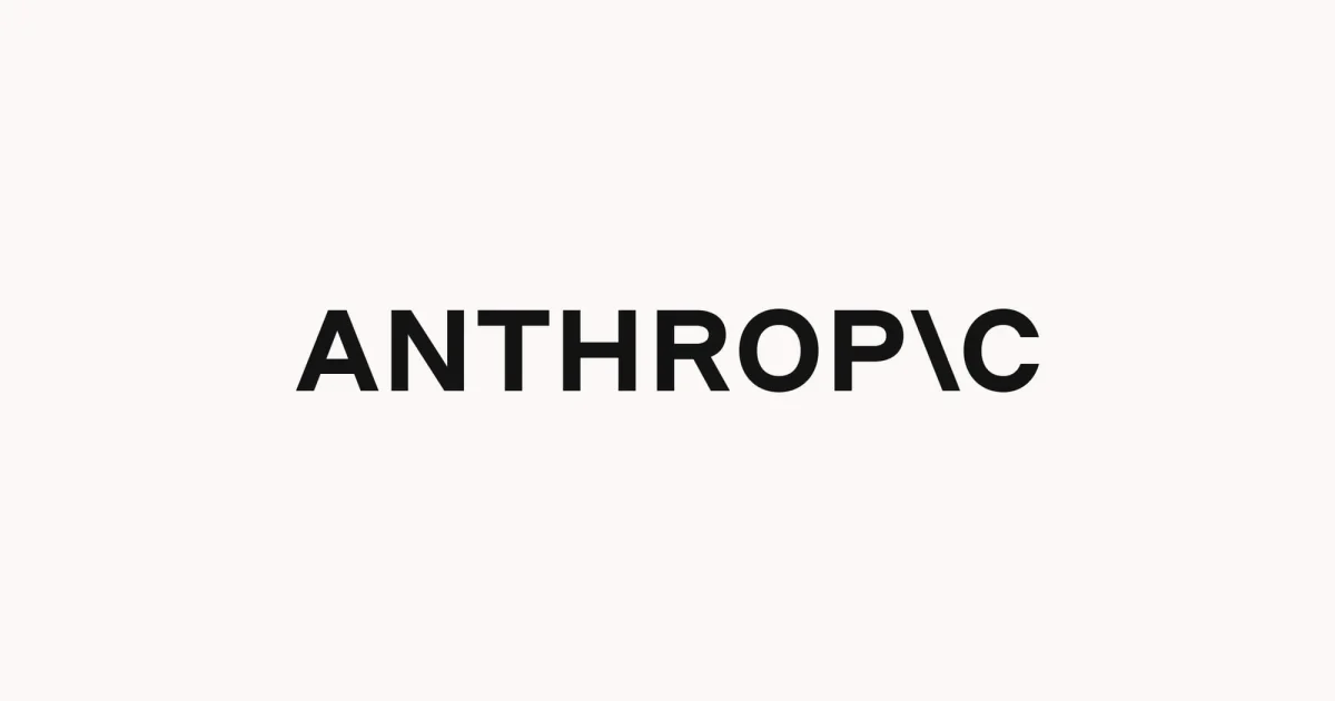 Anthropic Claude: Logotipo em letras pretas maiúsculas, sobre fundo off-white claro, com a palavra ANTHROP\C centralizada.