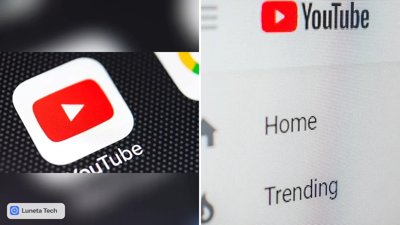 Produtos: Aba Inscrições e feeds personalizados do YouTube, YouTube app interface com aba Inscrições na barra inferior